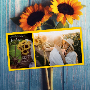 Save The Date Fleurs de soleil et Bottes rustiques Mariage Sauve