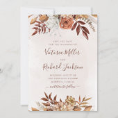 Save The Date Fleurs de terre cuite Boho rustiques Feuillage d'a (Devant)