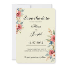 Fleurs de terre cuite Fleur Sauvegarder la Date