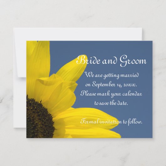 Save The Date Fleurs de Tournesol et Ciel Bleu Mariage Enregistr (Devant)