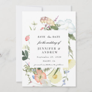 Save The Date Fleurs de verdure sauvage Mariage de fleurs sauv