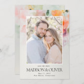 Save The Date Fleurs d'été romantiques Code QR Mariage photo (Devant / Derrière)