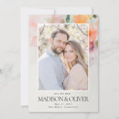 Save The Date Fleurs d'été romantiques Code QR Photo Mariage (Devant)