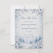 Save The Date Fleurs d'hiver encadrant la neige (Devant)