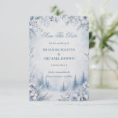 Save The Date Fleurs d'hiver encadrant la neige (Debout devant)