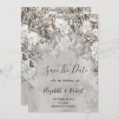 Save The Date Fleurs d'hiver Wonderland Enregistrer la date (Devant / Derrière)