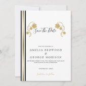 Save The Date Fleurs D'Or Et Grilles (Devant)