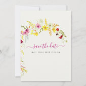 Save The Date Fleurs d'orchidées violettes roses Mariage de cour (Dos)