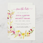 Save The Date Fleurs d'orchidées violettes roses Mariage de cour (Devant / Derrière)