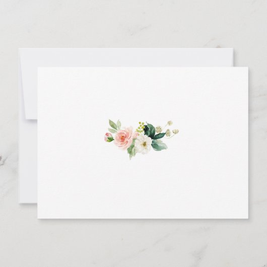 Save The Date Fleurs Élégantes de Mariage Rose Pâle et Or (Dos)