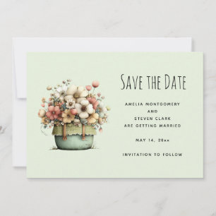 Save The Date Fleurs en pot Cozy Style Shabby Chic