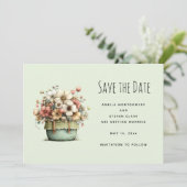 Save The Date Fleurs en pot Cozy Style Shabby Chic (Debout devant)