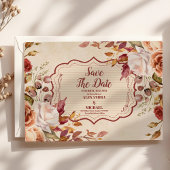 Save The Date Fleurs en terre cuite rouille Mariage de automne o