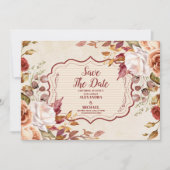 Save The Date Fleurs en terre cuite rouille Mariage de automne o (Devant)