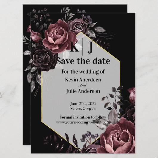 Save The Date Fleurs Enchanteresses (Devant / Derrière)