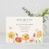 Save The Date Fleurs fleurissent printemps mariage (Debout devant)