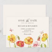 Save The Date Fleurs fleurissent printemps mariage (Devant / Derrière)