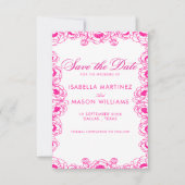 Save The Date Fleurs fuchsia électriques classiques pour sauver  (Devant)