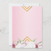 Save The Date Fleurs Géométriques Modernes Rose Pâle Typographie (Dos)