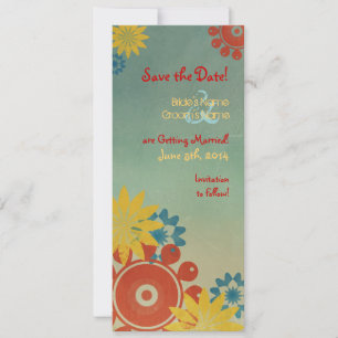 Save The Date Fleurs Hippie Vintage Enregistrer La Date