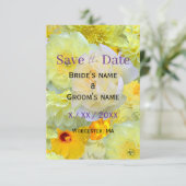 Save The Date Fleurs Jaune Clair Enregistrez la Date | Moderne E (Debout devant)