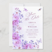 Save The Date Fleurs libellule (Devant)