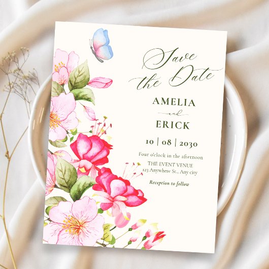 Save The Date Fleurs mariage en fleurs