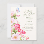 Save The Date Fleurs mariage en fleurs (Devant)