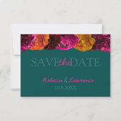 Save The Date Fleurs modernes rose vert jaune (Devant)