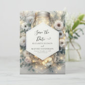 Save The Date Fleurs modifiables Mason Jar Mariage (Debout devant)