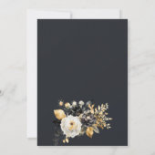 Save The Date Fleurs noires et blanches dorées Enregistrer la da (Dos)