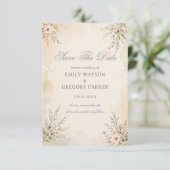 Save The Date Fleurs pastel doux (Debout devant)