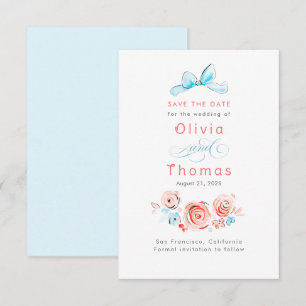 Save The Date Fleurs pastel mignonnes fantaisistes Enregistrer l