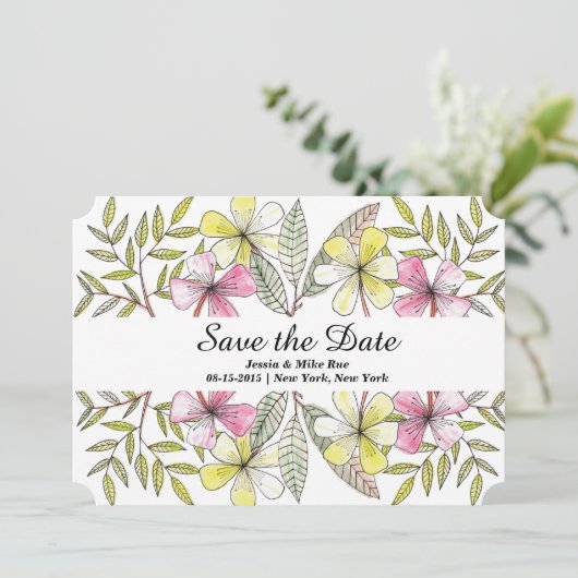 Save The Date fleurs peintes à la main (Debout devant)