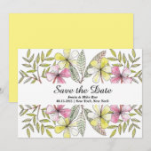 Save The Date fleurs peintes à la main (Devant / Derrière)