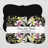 Save The Date fleurs peintes à la main (Devant / Derrière)