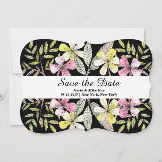 Save The Date fleurs peintes à la main (Devant)