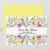 Save The Date fleurs peintes à la main (Devant / Derrière)