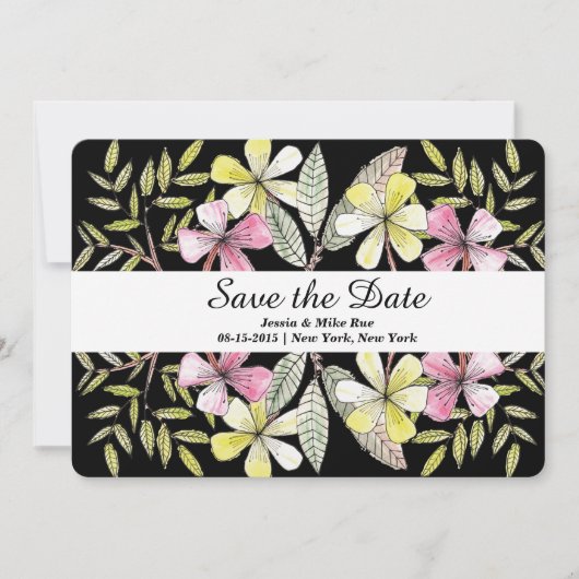 Save The Date fleurs peintes à la main (Devant)