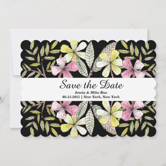 Save The Date fleurs peintes à la main (Devant)