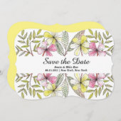 Save The Date fleurs peintes à la main (Devant / Derrière)