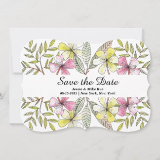 Save The Date fleurs peintes à la main