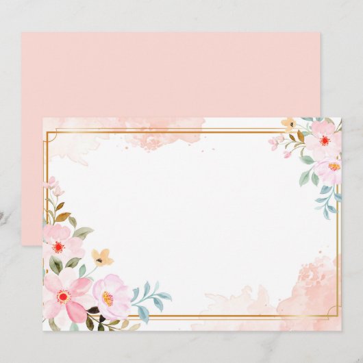 Save The Date Fleurs personnalisées (Devant / Derrière)