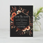 Save The Date Fleurs Romantiques Mariage en Terre Cuite (Debout devant)