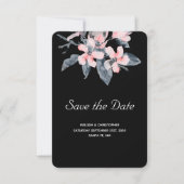 Save The Date Fleurs rose et gris Mariage Aquarelle classique (Devant)