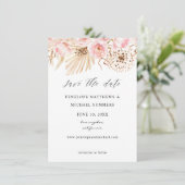 Save The Date Fleurs roses bohèmes (Debout devant)