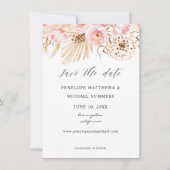 Save The Date Fleurs roses bohèmes (Devant)