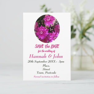 Save The Date Fleurs roses florales Photo Enregistrer la date