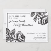 Save The Date Fleurs roses Mariage floral rustique Enregistrer l (Devant)