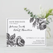 Save The Date Fleurs roses Mariage floral rustique Enregistrer l (Debout devant)